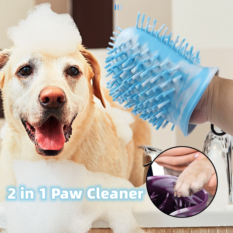 Paws & Palz 2 In 1 Dog Paw Cleaner Cup Soft Pet Dog Foot Cleaning Washer Brush Cup and Portable Pet Foot Washer