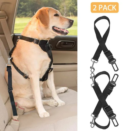 Paws & Palz 2Pcs Pet Dog Seat Belt Leash Adjustable Pet Dog Safety Leads Harness for Car