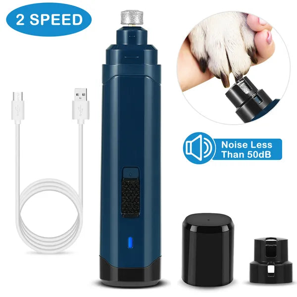 Paws & Palz Dog and Cat Nail Grinder 2 Speeds Quiet USB Rechargeable Pet Nail Grinder Professional Pet Nail Trimmer Cordless Paws Grooming